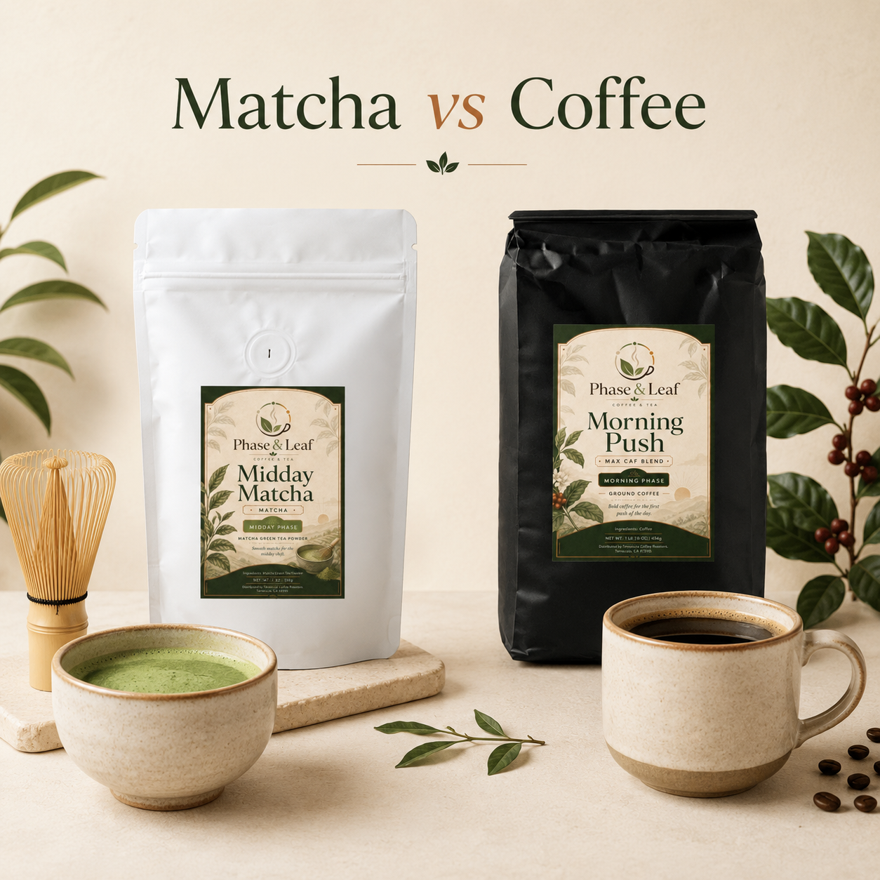 Matcha vs coffee